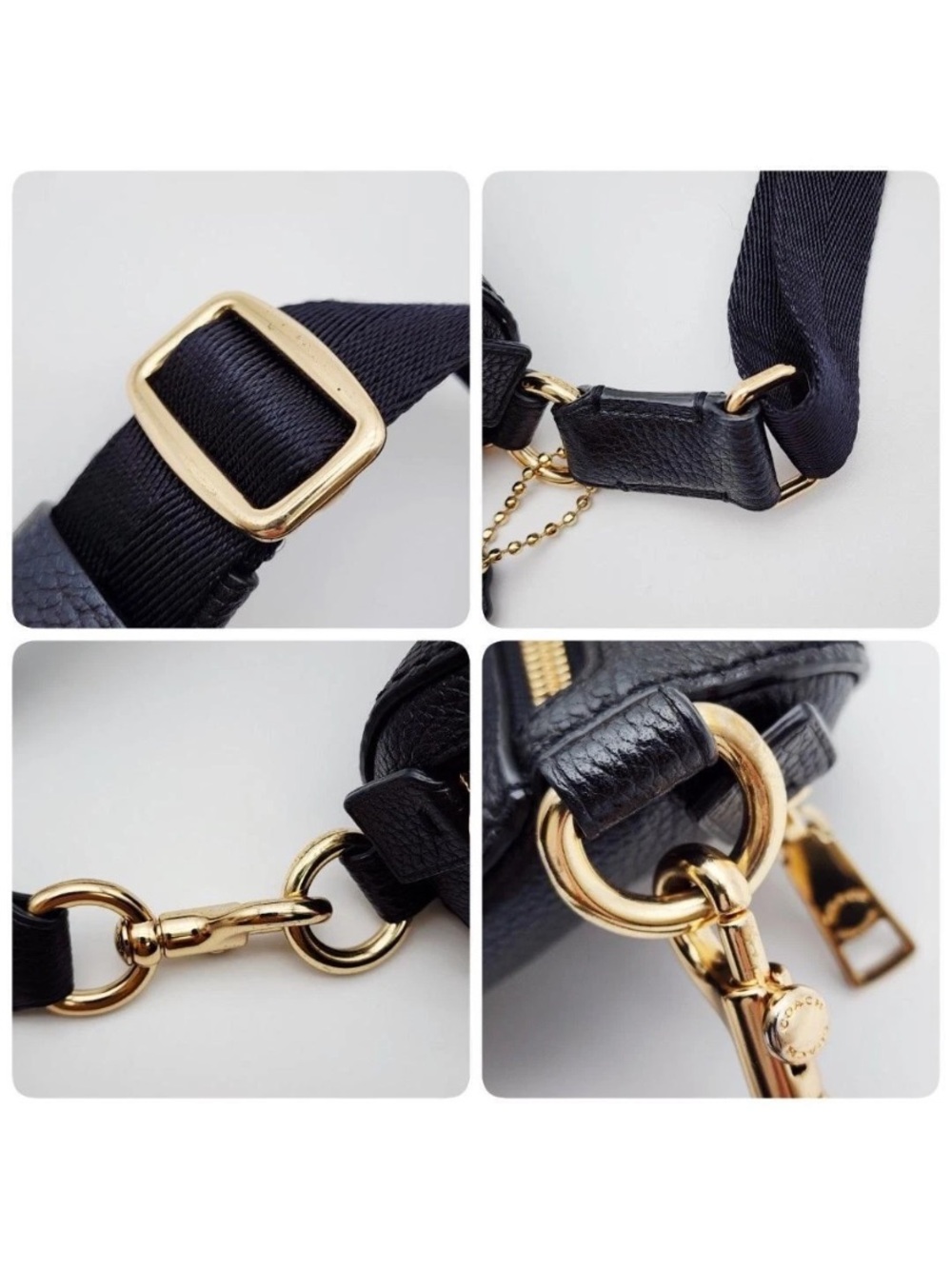 Coach Black Pebbled Leather Bethany Belt Sling Bag with Gold Hardware - Picture 10 of 10